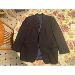 Lauren Ralph Lauren Windowpane 100% Wool Blazer 42R Navy Sport Coat
